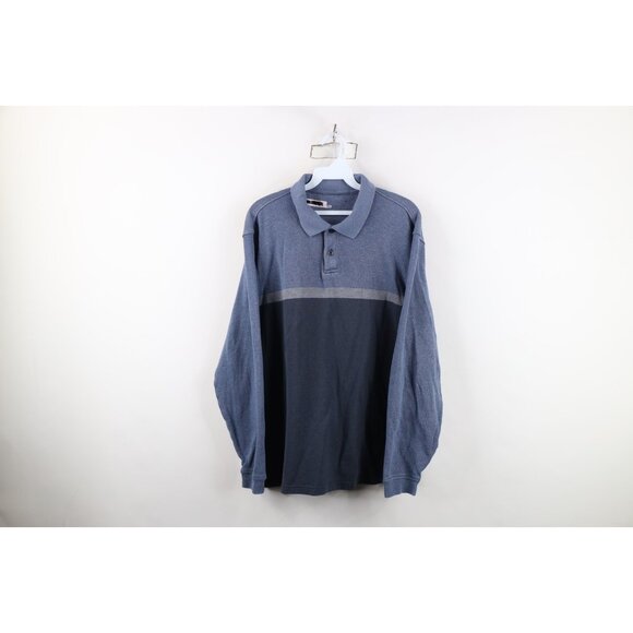 Vintage Other - Vintage 90s Streetwear Mens Medium Faded Striped Long Sleeve Rugby Polo Shirt